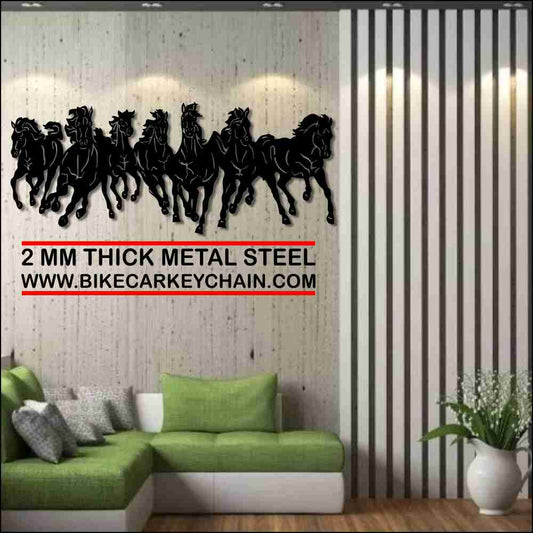 7 Horses Metal Wallart