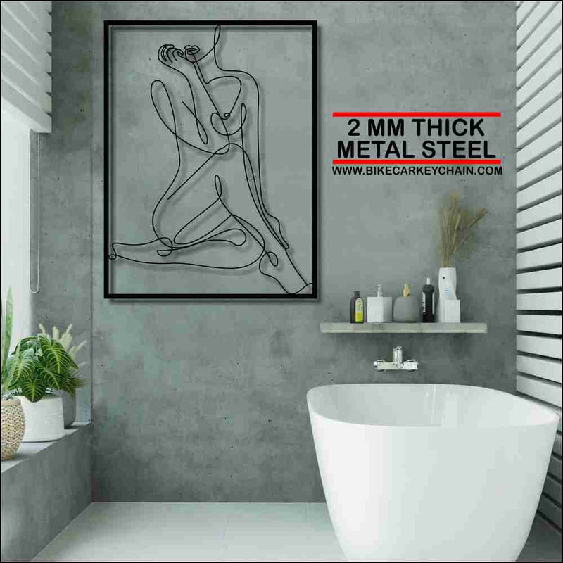 Woman Sensual Line Art Minimalist Metal Wallart