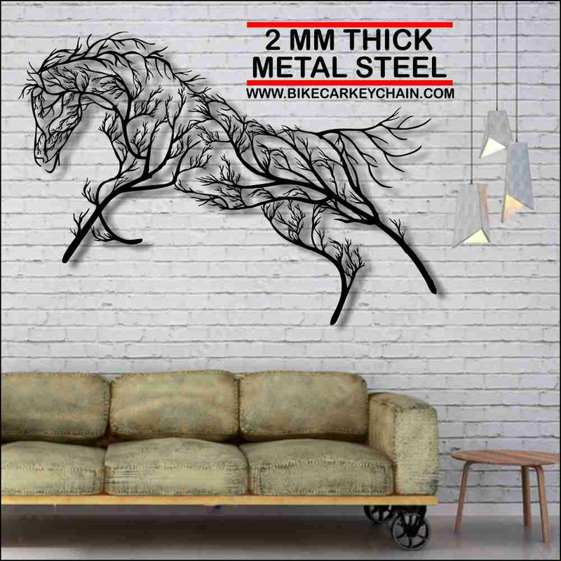 Horse Tree Minimalist Metal Wallart