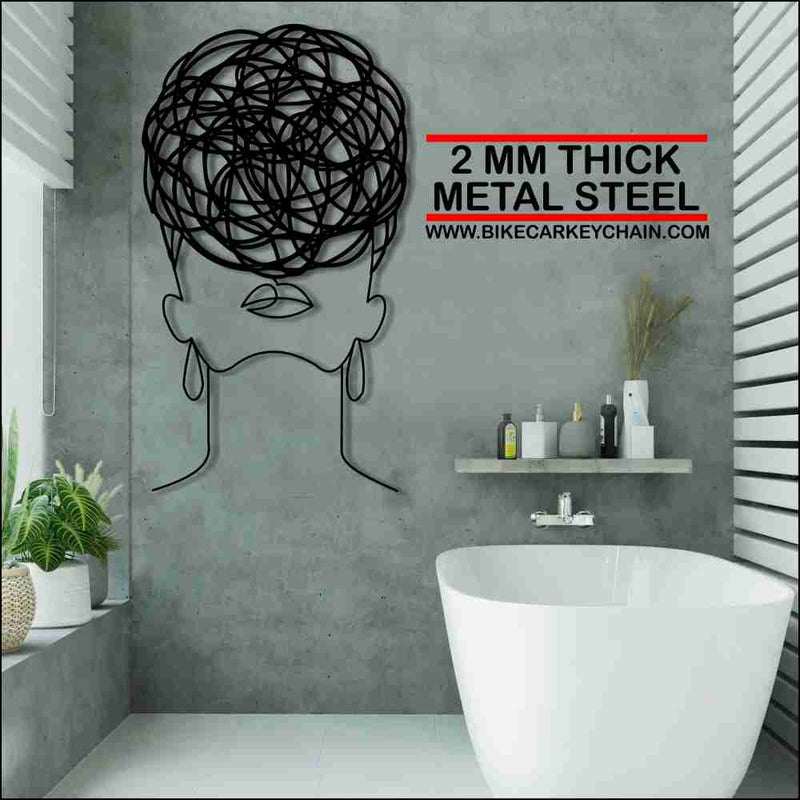 Thinking Woman Intellectual Minimalist Metal Wallart