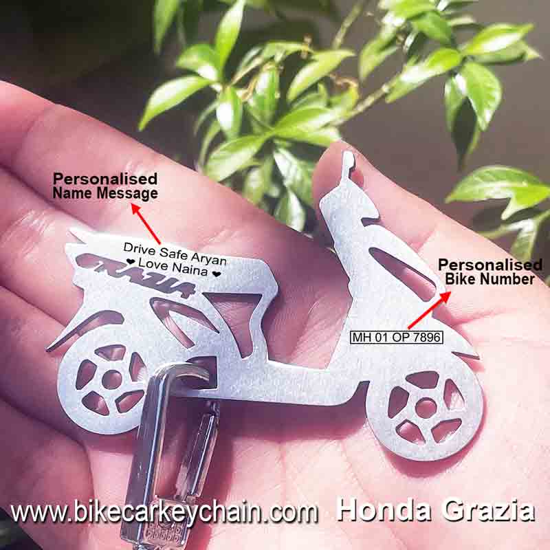 Honda-Grazia Bike Name Number Keychain