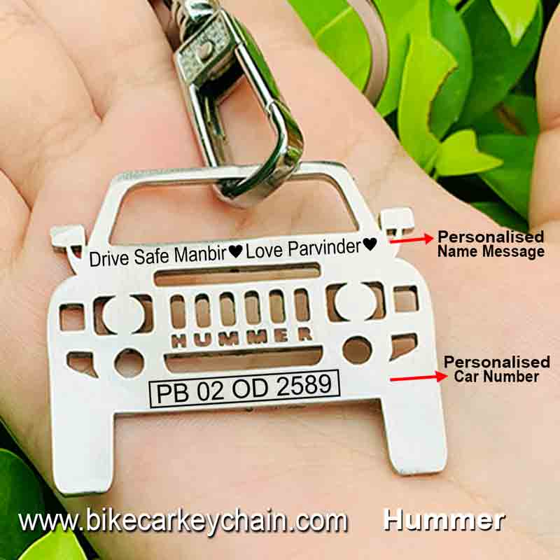 Hummer Car SUV Name Number Custom Keychain