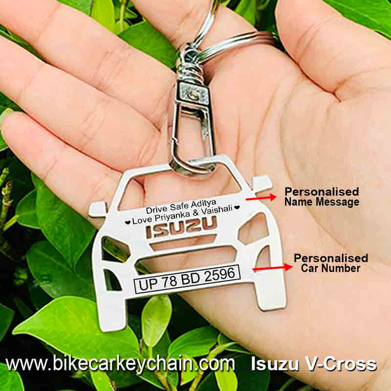 Isuzu V-Cross Car SUV Name Number Custom Keychain