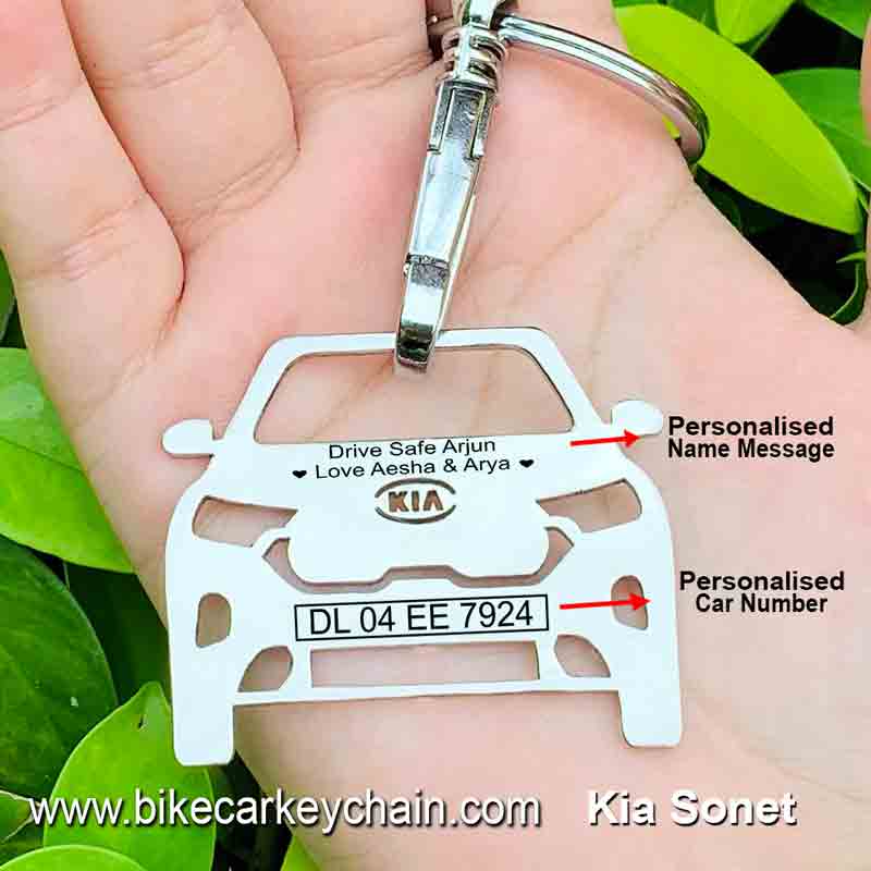 Kia Sonet Car SUV Name Number Custom Keychain