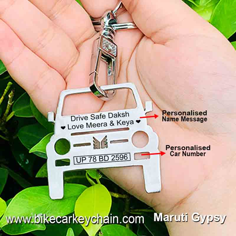 Maruti Gypsy Car SUV Name Number Custom Keychain