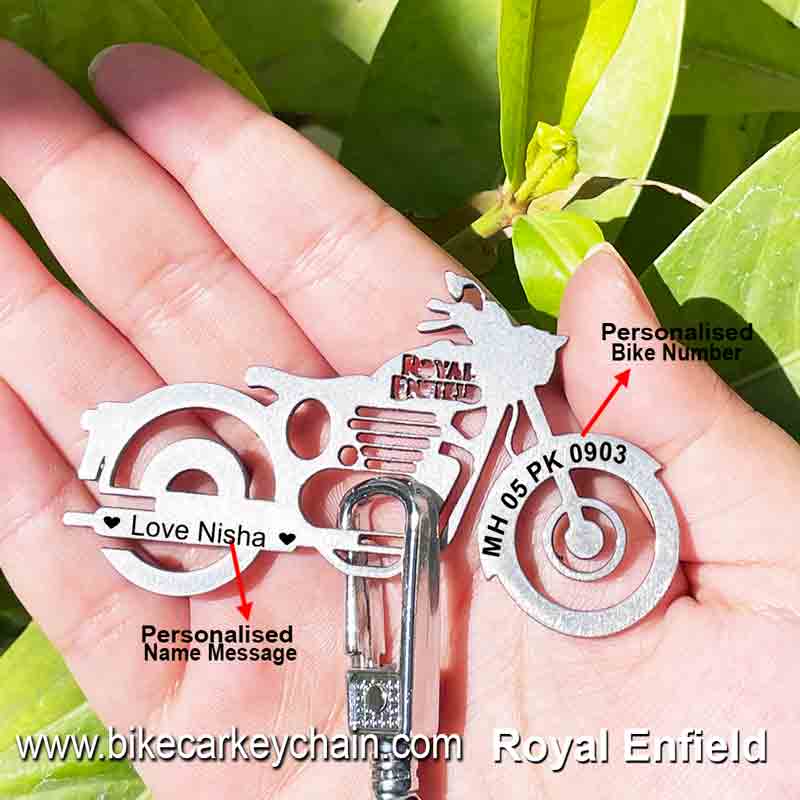 Royal-Enfield	Bike Name Number Keychain