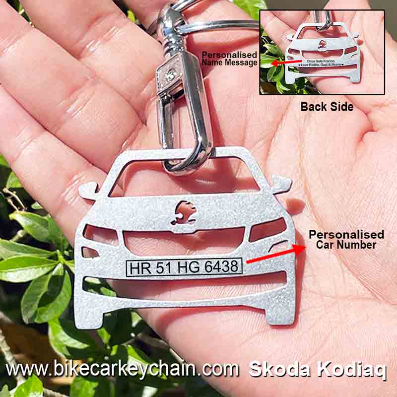 Skoda-Kodiaq Car Name Number Custom Keychain