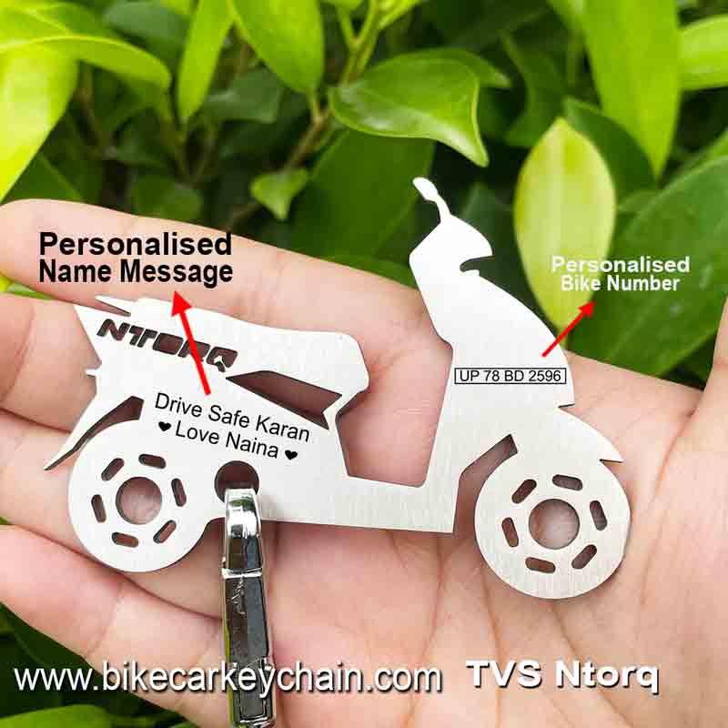 TVS Ntorq Scooter Bike Name Number Keychain