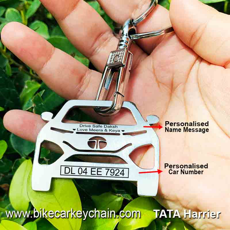 Tata Harrier Car SUV Name Number Custom Keychain