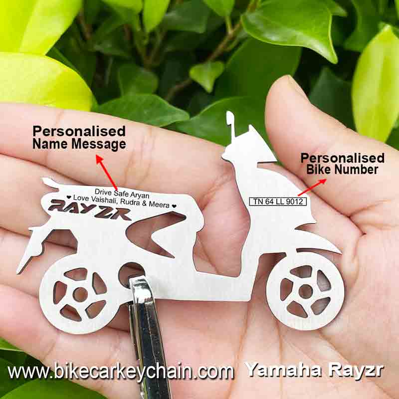 Yamaha Rayzr Scooter Bike Name Number Keychain